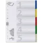 Preview: Durable Kunststoff-Register A4 PP 5-teilig blanko farbig