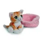 Preview: Nici Little Paws Katze rot getigert ca.12cm rosa Körbchen