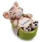 Preview: Nici Sleeping Pets Katze Bengal ca.12cm grünes Körbchen