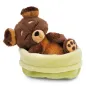 Preview: Nici Sleeping Pets Hund braun ca.12cm grünes Körbchen