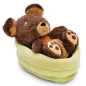 Preview: Nici Sleeping Pets Hund braun ca.12cm grünes Körbchen