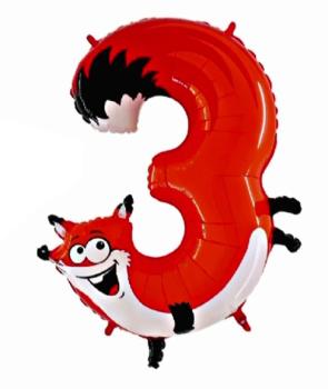 Grabo Animaloons Fuchs 40" Folienzahl Ziffer 3