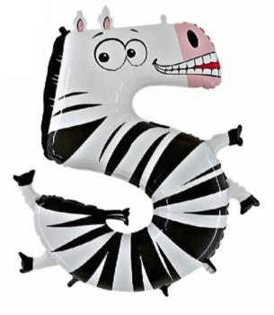 Grabo Animaloons Zebra 40" Folienzahl Ziffer 5