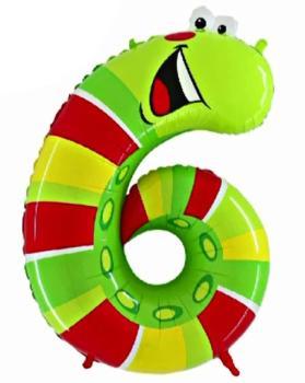 Grabo Animaloons Raupe 40" Folienzahl Ziffer 6