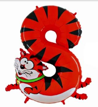 Grabo Animaloons Katze 40" Folienzahl Ziffer 8