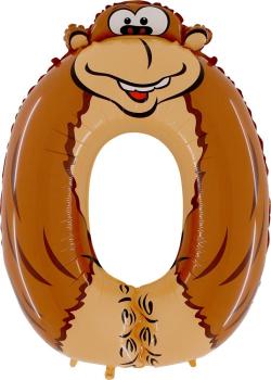 Grabo Animaloons Gorilla 40" Folienzahl Ziffer 0