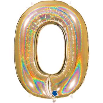 Preview: Grabo The Numbers Holographic 40" Folienzahl Ziffer 0 (Farbauswahl)