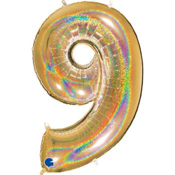 Preview: Grabo The Numbers Holographic 40" Folienzahl Ziffer 9 (Farbauswahl)