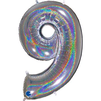 Preview: Grabo The Numbers Holographic 40" Folienzahl Ziffer 9 (Farbauswahl)