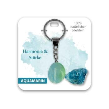 BB Edelstein Schlüsselanhänger Harmonie & Stärke Aquamarin
