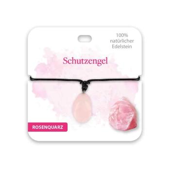 BB Edelstein Halskette Schutzengel Rosenquarz