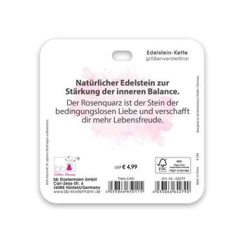 Preview: BB Edelstein Halskette Schutzengel Rosenquarz