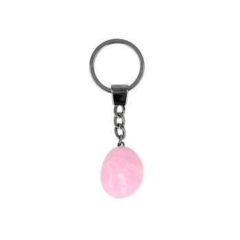 Preview: BB Edelstein Schlüsselanhänger Schutzengel Rosenquarz