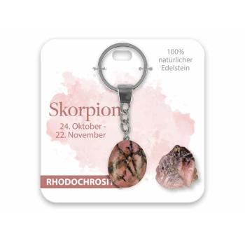 BB Edelstein Schlüsselanhänger Skorpion Rhodochrosit