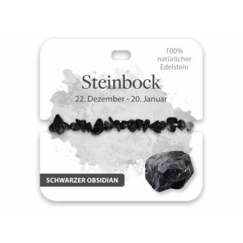 BB Edelstein Armband Steinbock schwarzer Obsidian