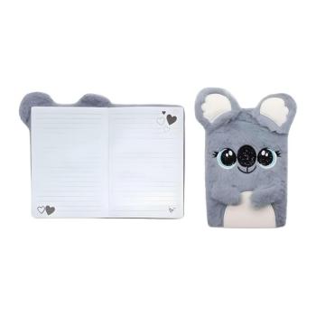 Preview: BB Cuties Notizbuch A5 160 Seiten liniert Plüsch Koala grau