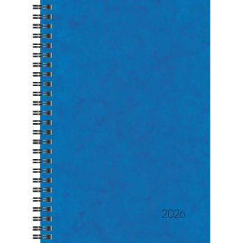 Brunnen Buchkalender Wire-O blau A5 2S/1W 2026