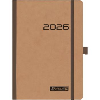 Brunnen Buchkalender mit Gummizug braun A5 2S/1W 2026
