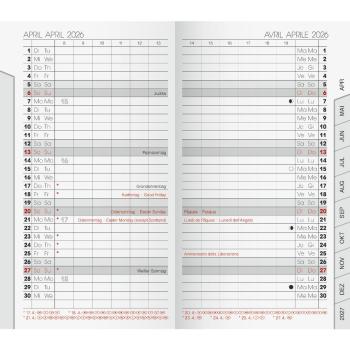 Brunnen Taschenkalender Einlage Mod.751 9x15cm 2S/1M 2026