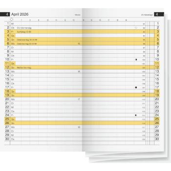 rido/idé Faltkalender Miniplaner D-15 Ersatzkalender A6 2S/1M 2026