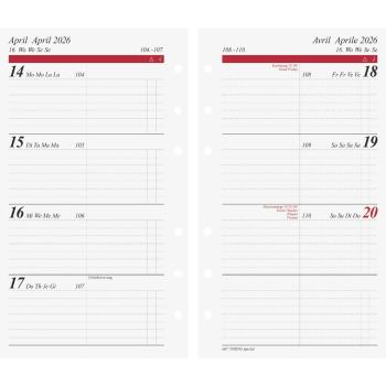 Preview: rido/idé Timer Einlage Timing Special Ersatzkalendarium A6 2S/1W 2026