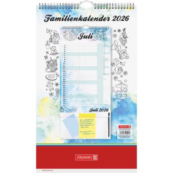 Brunnen Familienkalender Aquarell 25x42cm 2026
