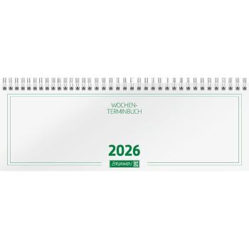 Brunnen Querterminbuch weiss 30x11cm 2S/1W 2026