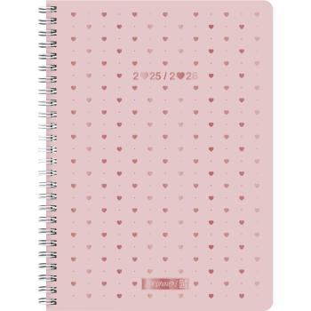 Brunnen Schülerkalender Style A5 2S/1W Pretty Pink 2025/26