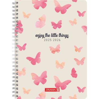 Brunnen Schülerkalender Style A5 2S/1W Butterfly 2025/26