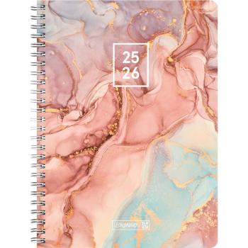 Brunnen Schülerkalender Style A5 2S/1W Pastel Marble 2025/26