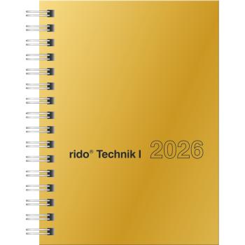 Rido Taschenkalender Technik I perfect 10x14 2S/1W gold 2026
