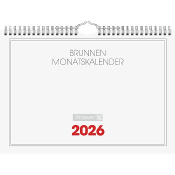 Brunnen Monatskalender weiß A4 quer 1S/1M 2026