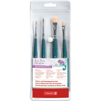 Brunnen Synthetics Plus 4-Kunsthaarpinsel-Set Mix 1