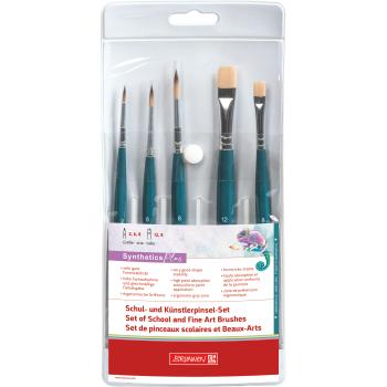 Brunnen Synthetics Plus 5-Kunsthaarpinsel-Set Mix 2