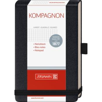 Brunnen Notizblock A6 Kompagonon 9x14cm kariert schwarz