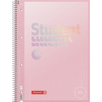 Brunnen Collegeblock A4 Student Premium 80 Blatt kariert Lineatur 28 pastellrosa