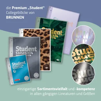 Preview: Brunnen Collegeblock A5 Student Premium 80 Blatt dotted
