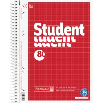 Brunnen Collegeblock A5 Student Recycling 80 Blatt kariert Lineatur 5