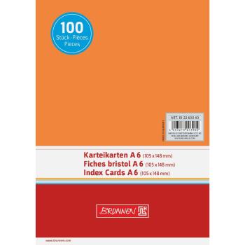 Brunnen Karteikarten A6 unliniert 100 Stück orange