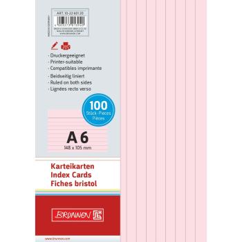 Brunnen Karteikarten A6 liniert 100 Stück rot