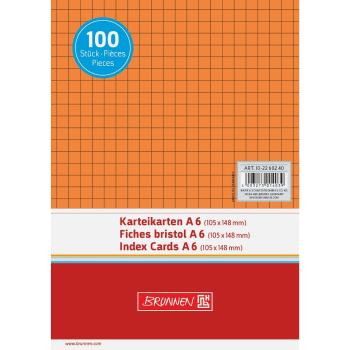 Brunnen Karteikarten A6 kariert 100 Stück orange