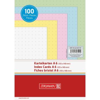 Brunnen Karteikarten A6 dotted 100 Stück sortiert