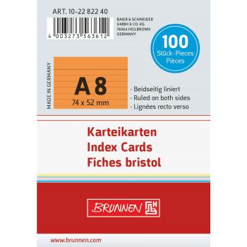 Brunnen Karteikarten A8 liniert 100 Stück orange
