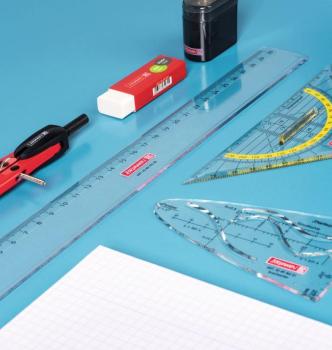 Preview: Brunnen Geometrie-Dreieck zum Abheften 16cm bruchsicher glasklar