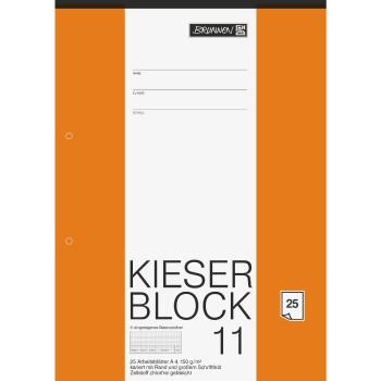 Brunnen Kieserblock 11 A4 Zeichenblock 25 Blatt gelocht kariert