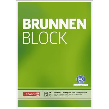 Brunnen Brunnenblock A4 Briefblock 50 Blatt unliniert Lineatur 20