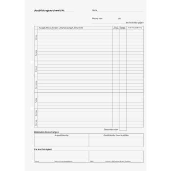 Preview: Brunnen Block A4 Standard 28 Blatt Ausbildungsnachweis 1S/1W