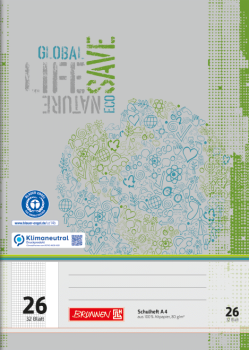 Brunnen Schulheft 32 Blatt Recycling A4 Lin. 26 - Blauer Engel