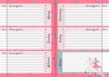 Preview: Brunnen Hausaufgabenheft pfiffig A5 Unicorn Princess