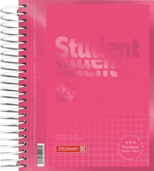 Preview: Brunnen Collegeblock A6 Student Premium 120 Blatt kariert Colour Code